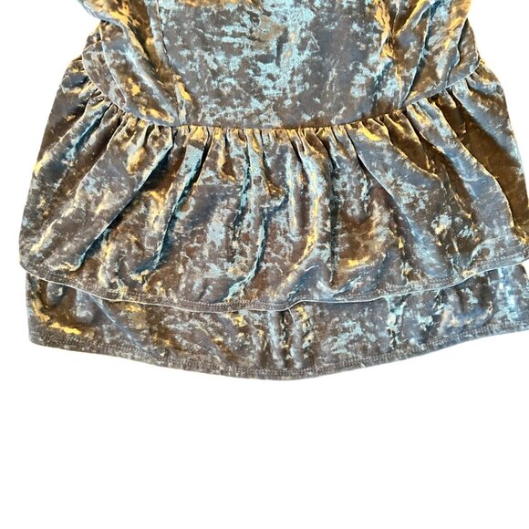 American Eagle Blue Velvet Peplum Babydoll Coquette Camisole Top XS - Picture 2 of 5